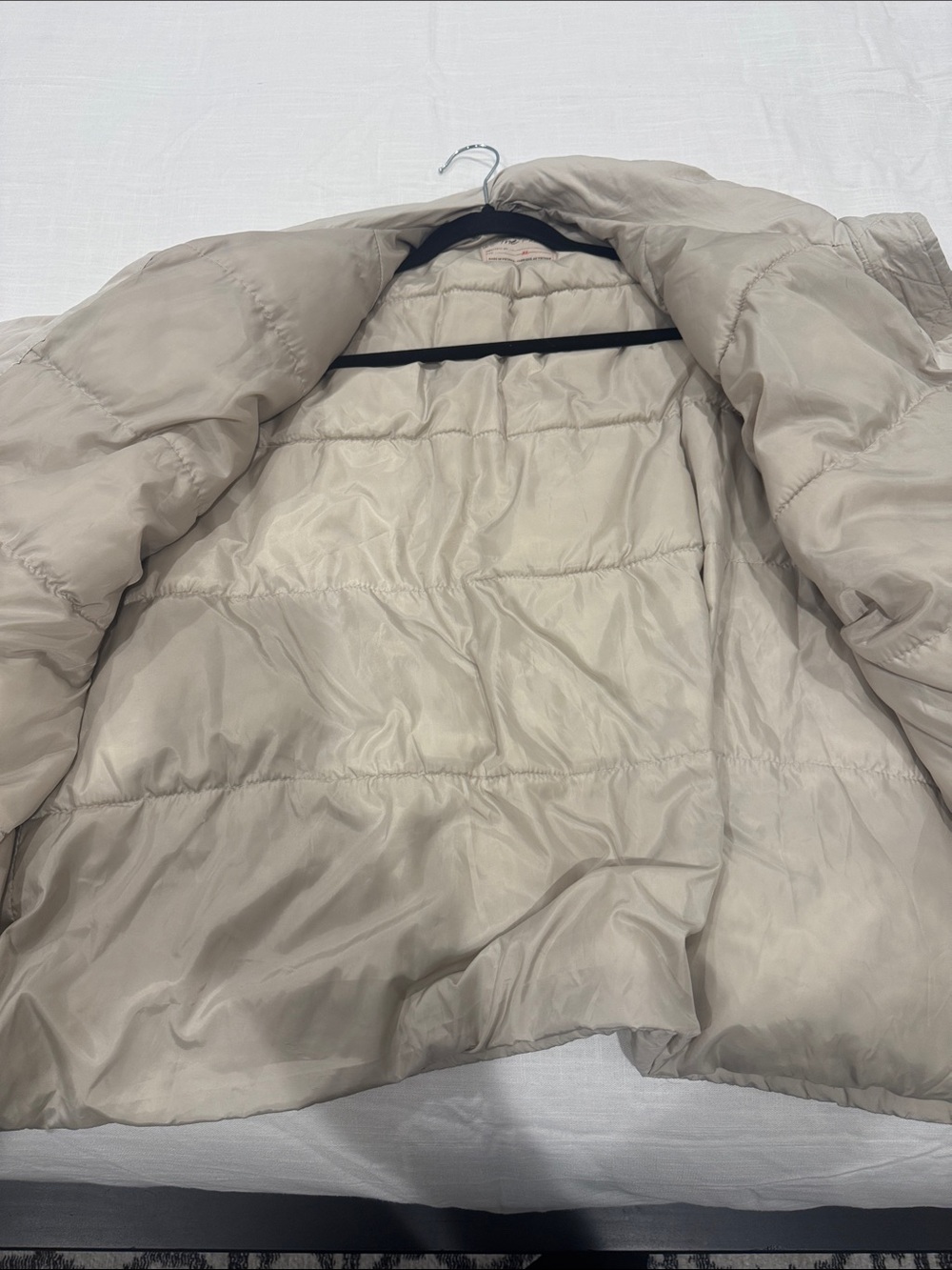 We The Free Light Beige Bomber Puffer Jacket - Picture 4 of 5